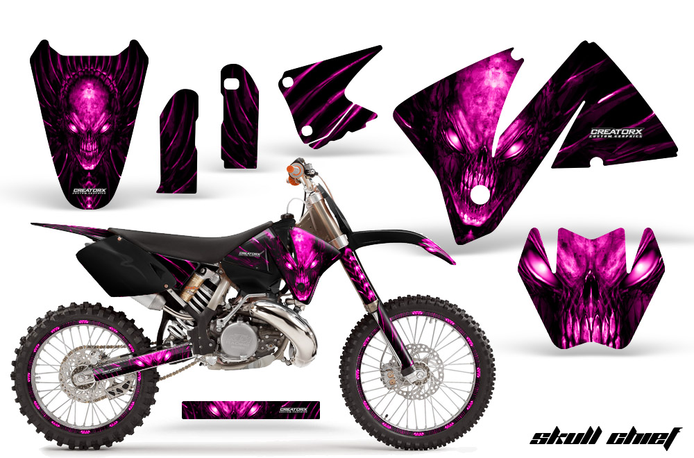 KTM C3 Graphics Kit Skull Chief Pink Rims